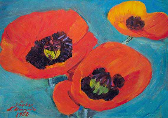 Oil on canvas over cardboard, 1958